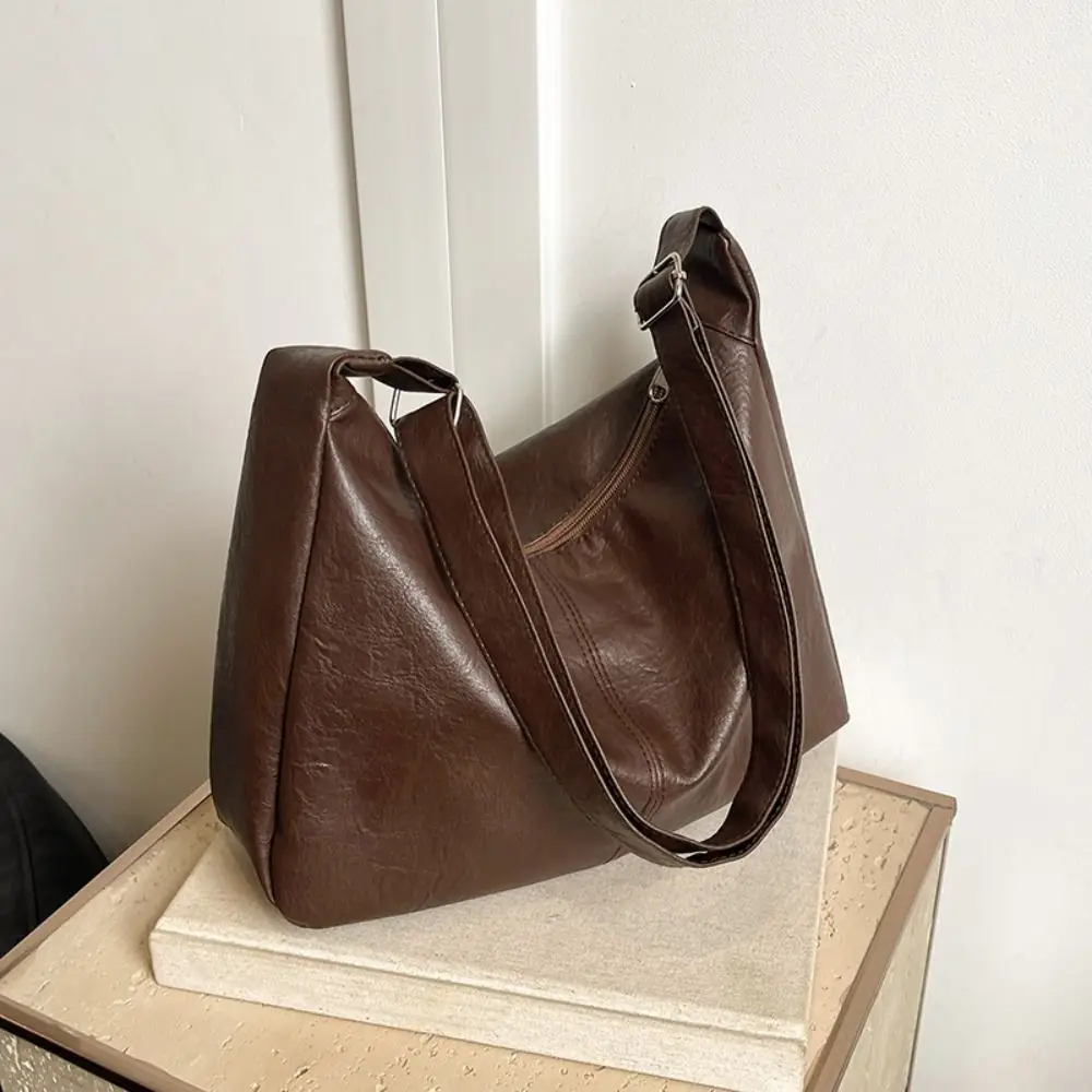 

PU Leather Versatile Shoulder Bag Large Capacity Korean Style Solid Color Crossbody Bag Handbag Ladies Luxury Tote Bag