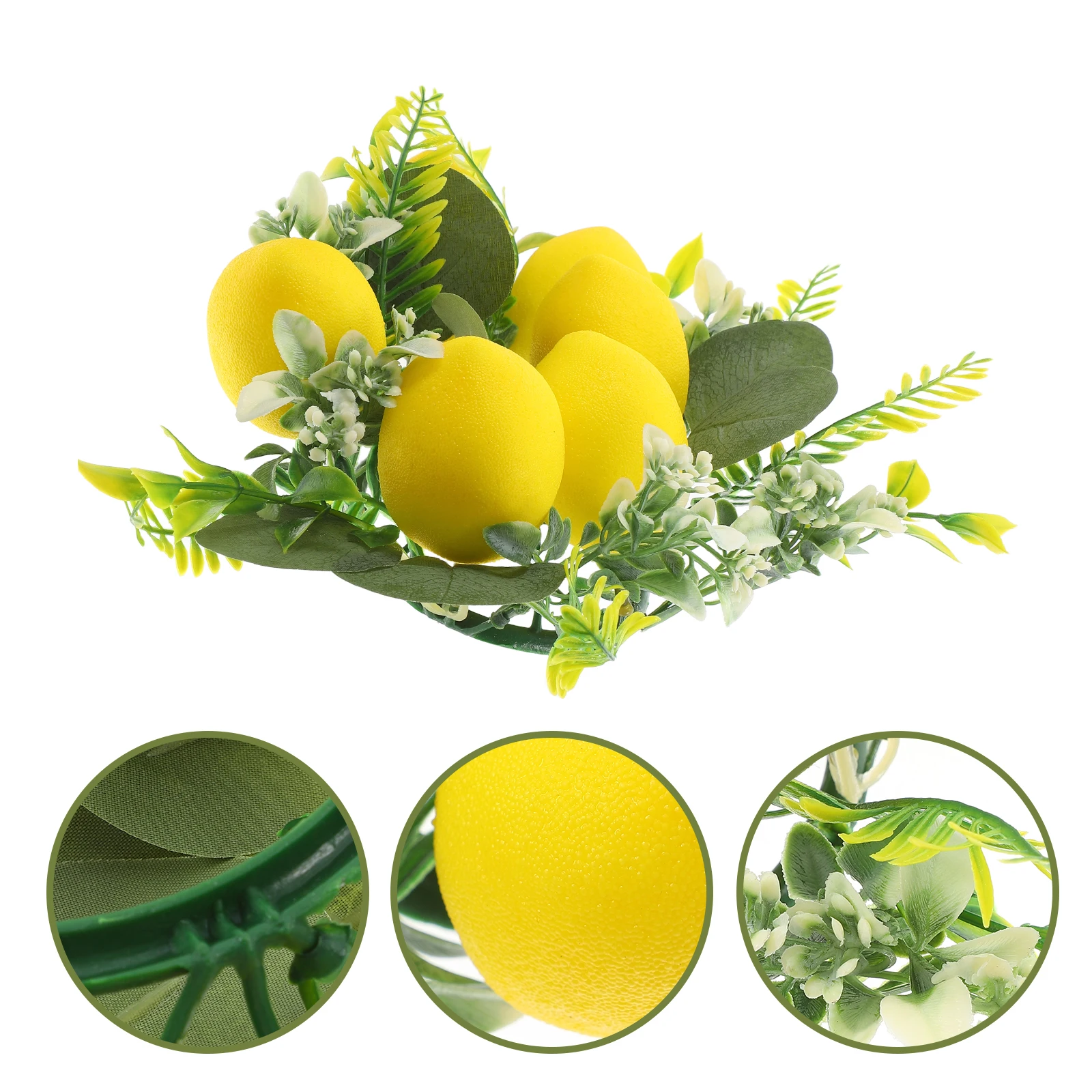 

Faux Lemon Ring Artificial Floral Wreath Spring Table Decoration Farmhouse Style Wedding Centerpiece Decor