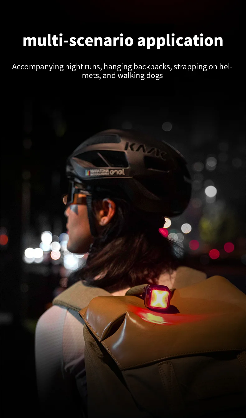 XOSS Nebula Intelligent Emoji Bicycle Tail Light Brake Sensing Night Riding Taillight Auto Start-Stop IPX7 Waterproof Tail Light