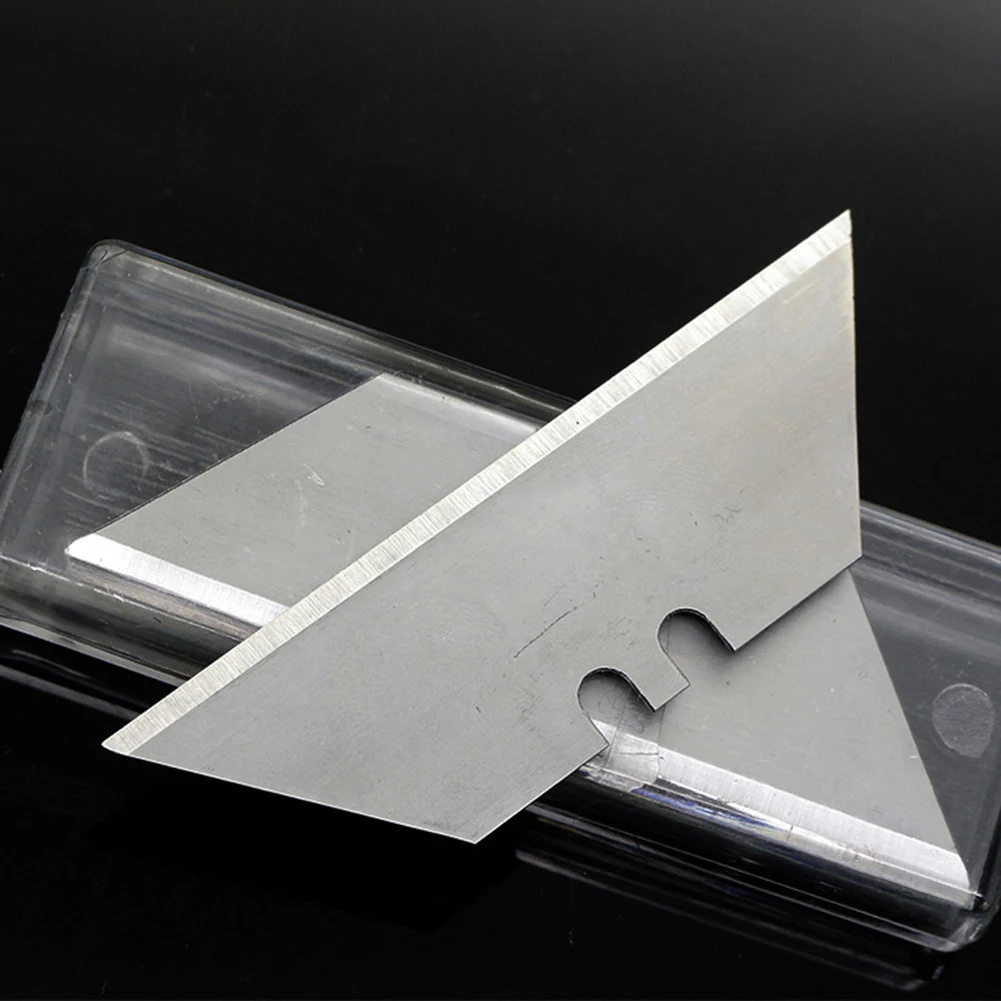 Cuchilla de corte trapezoidal plegable, cortador de alfombra de arte, cuchillo utilitario reemplazable, envío directo, 10 piezas