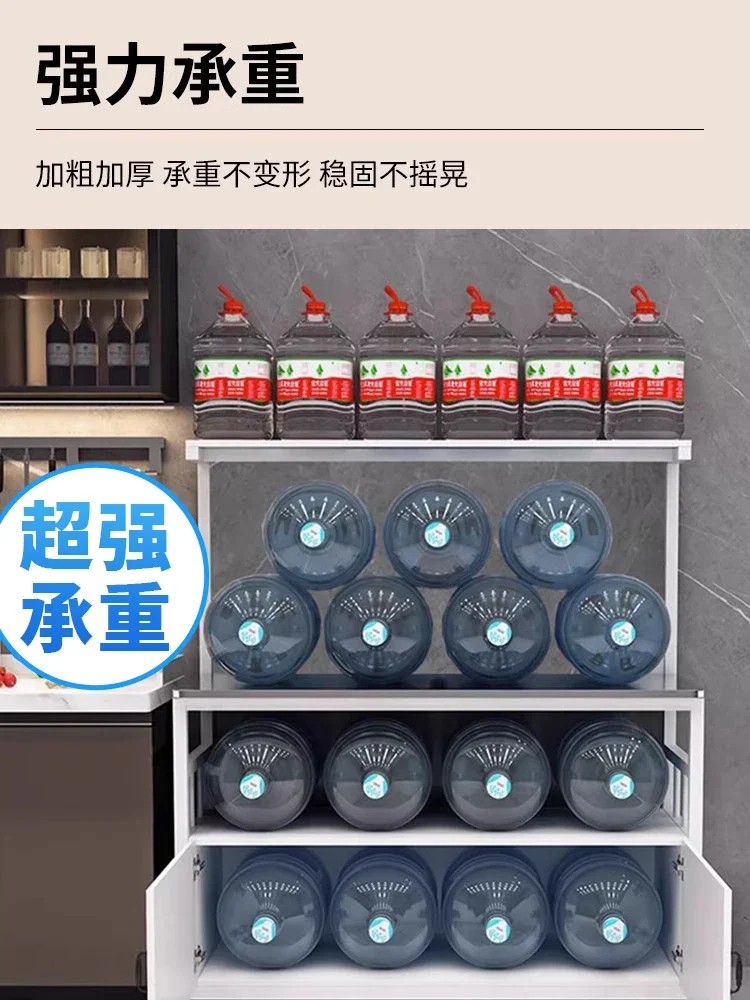 أرفف المطبخ من الأرض إلى الأرض، أرفف تخزين من الفولاذ المقاوم للصدأ، وحدة تحكم لقطع الخضروات، خزانة جانبية لفرن الميكروويف