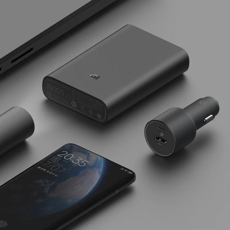 Xiaomi Mi 100W Max 1a1 Autolader Snel Opladen Dual-Port USB-A USB-C Smart Device Volledig Compatibel Met Lichteffectdisplay
