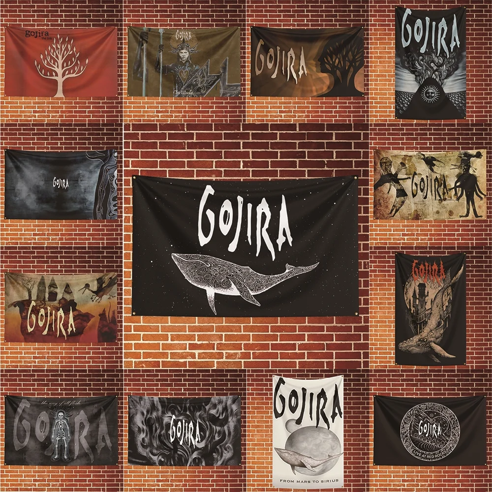 Gojira Music Flag Banner For Fan Cave Watch Party Tailgate Gathering Indoor Outdoor Backyard Home Festival Ornament Supply