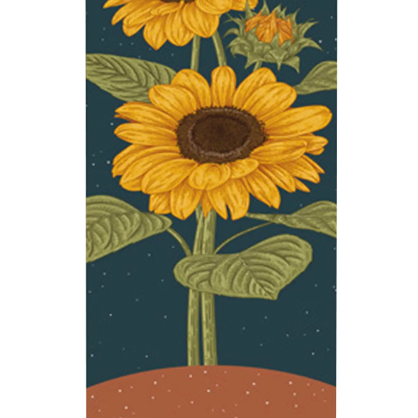 Nordic Sunflower Wall Tapestry Art Cotton Wood Headboard Backdrop Cozy Room Decoration for Apartment Living