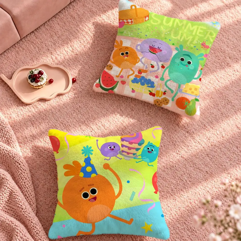 Cartoon Food Fun The Bumble Nums Cushion Cover Cute Cartoon Throw Pillow Cover Soft Plush Cushion Cover Sofa Bedroom Home Decor