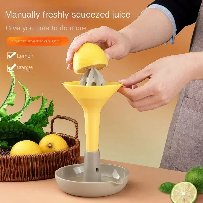 Multi‑functional Manual Lemon Orange Juicer Portable Squeezer with Funnel Practical Household Kitchen Citrus Fruit Juice Gadget