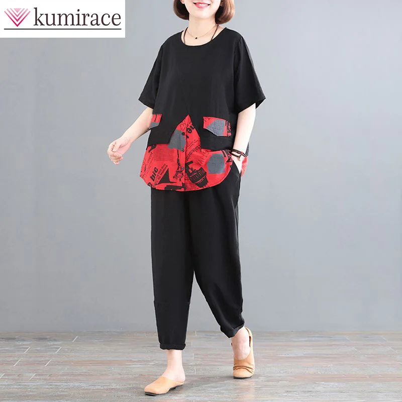 

Plus Size Women's 2023 New Trendy Korean Version Summer Suit Women's Fashionable and Stylish Two-piece Set Clothes for Women