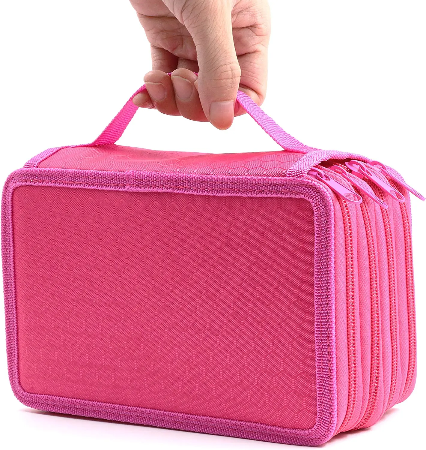 New 72 Holders Handy Multi-layer Zipper Pencil Case with Handle Strap, Oxford Fabric for Boys Girls Student Office School