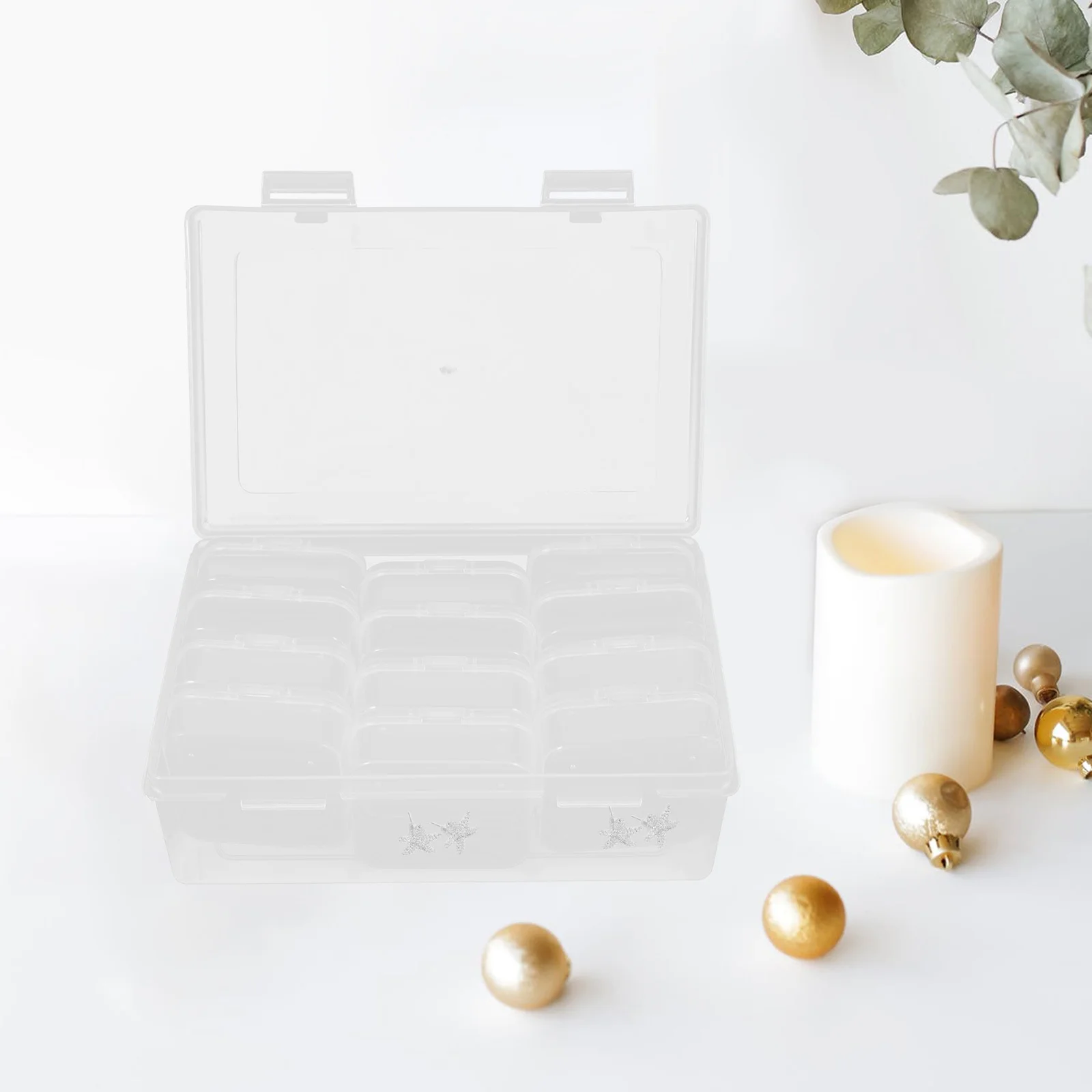 

Small Beads Jewelry Storage Box Portable Case Travel Charm Organizer Mini White Earrings Holder