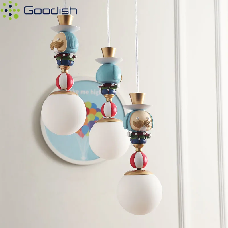 Скандинавские милые подвесные светильники с изображением Джокера, детские подвесные светильники, украшение для дома, люстра для детской комнаты, спальни, кафе, бара, прилавка