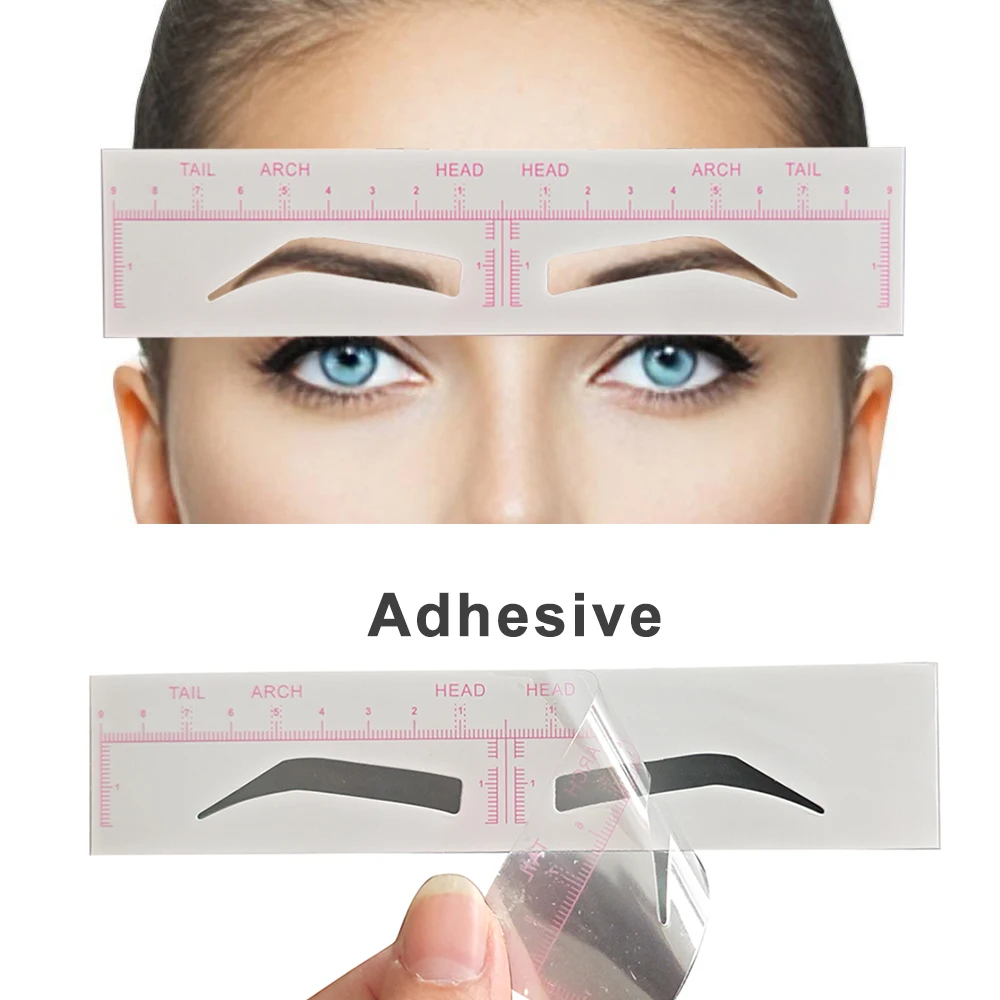 15/25 Stuks Wegwerp Airbrush Wenkbrauw Sticker Microblading Brow Stencil Brow Heerser Sticker Meten Shaping Tool PMU Accessoires