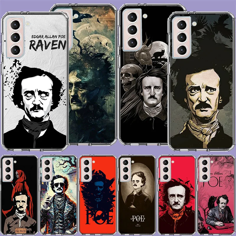 Edgar Allan Poe Clear Phone Cases for Samsung S26 Ultra Galaxy S25 Edge S24 S23 FE S21 Plus S20 S22 S10 Cover Patterned Compatib