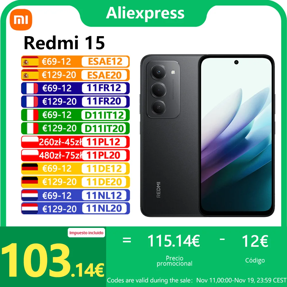 ?Marque +?Redmi 15 Version mondiale Smartphone 6,9