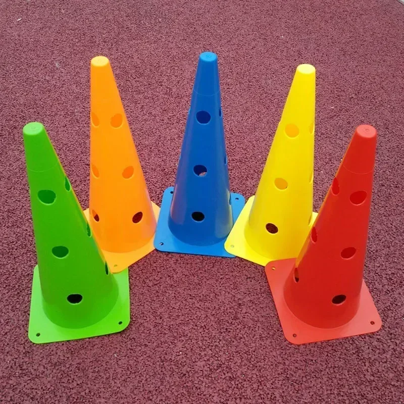 Actualización de entrenamiento de fútbol, cortavientos, obstáculos, estante para obstáculos, tubo de señal, barricada, cono triangular, señal de baloncesto de 48CM con agujero