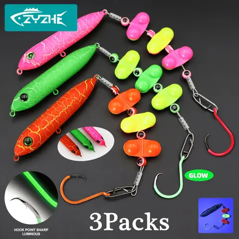 3pcs Catfish Rigs with 6/0# 7/0# 8/0# Colorful Circle Hooks Fake Bait Float and Ringing Bead Ideal for Catfish Fishing Rigs