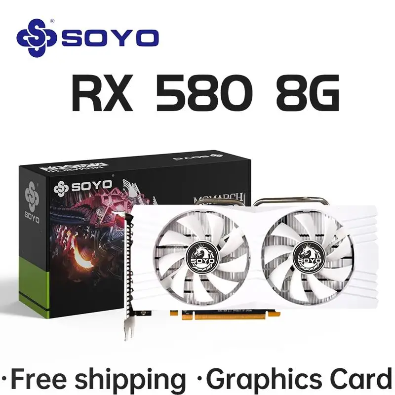 2025 A+ Graphics Cards Radeon RX580 8G GDDR5 Memory Video Gaming Card PCIE3.0x16 GPU Desktop Computer Components AMD RX 580 8G