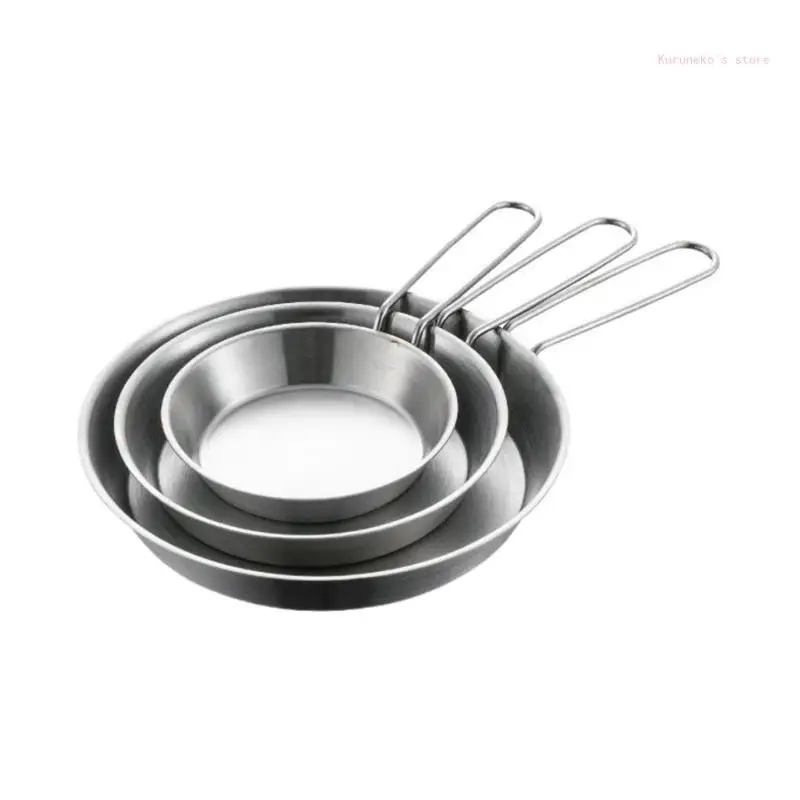 

Easy to Carry Stainless Steel Nonstick Pans Skillets for Campers and Students