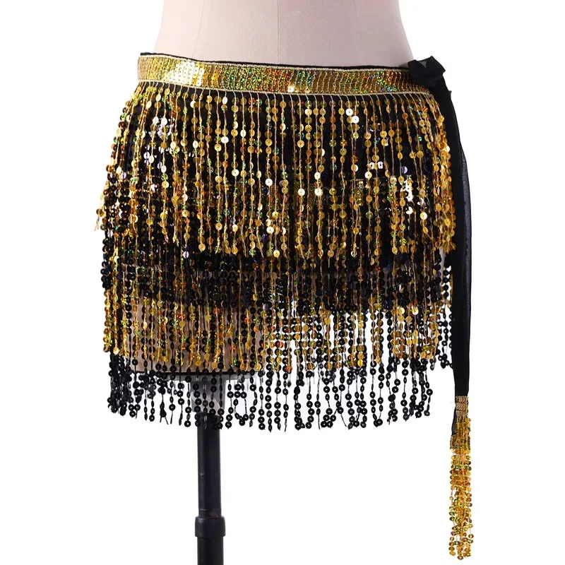 15 Colour Belly Dance Accessories Sparkly 4 Layers Tassels Belt Lady Nightclub Bar Singer Dance Club Stage Skirt Hip Scarf