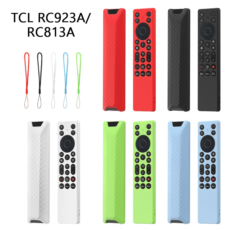 حافظة واقية من السيليكون لتلفزيون TCL RC923A / RC813A غطاء لجهاز التحكم عن بعد ناعم مضاد للسقوط غطاء جهاز التحكم عن بعد للتلفاز مع حبل معلق #1