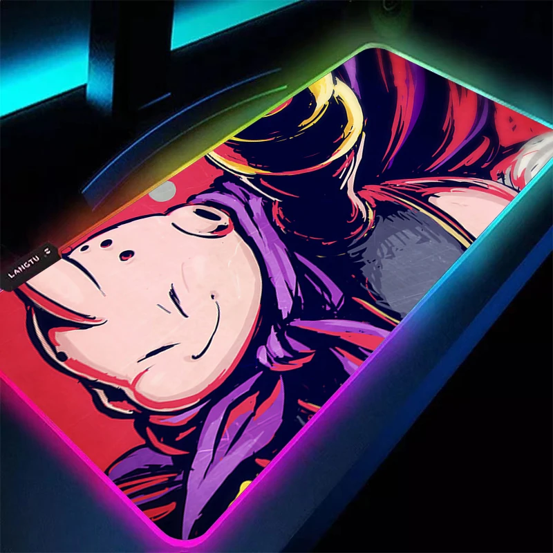 

Коврик для мыши с RGB-подсветкой DBZ Dragon Ball Majin Buu, аниме, XXL, для компьютера, светодиодный, настольный, для клавиатуры, игровые аксессуары, коврик для мыши