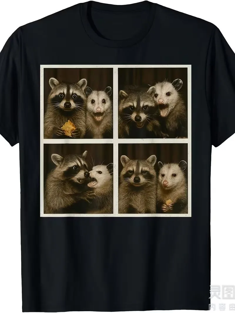 

Fun Meerkat & Raccoon Selfie Studio Design Tee