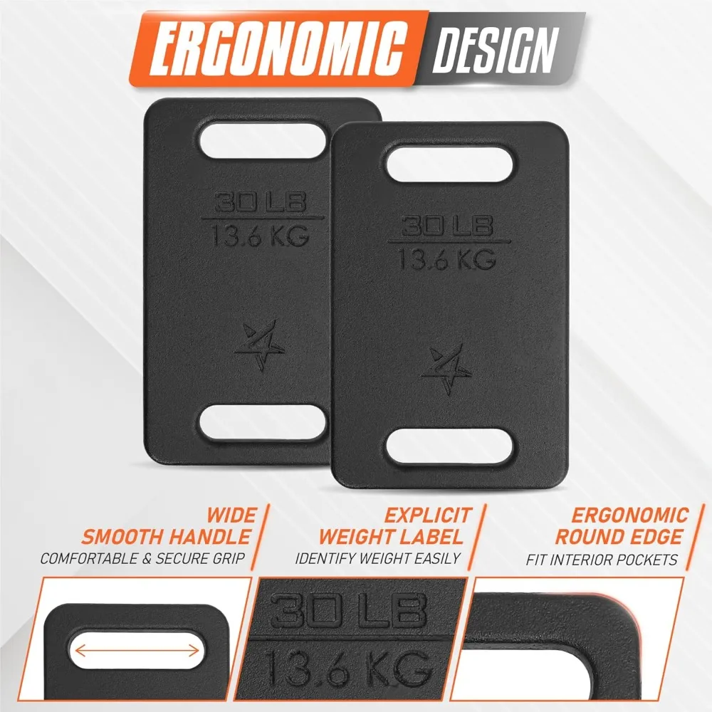 Nuovo aggiornamento: piastra per pesi Ruck, piastre per Rucking in ghisa con ampia impugnatura per altalene, squat, forza, allenamento con gilet ponderato