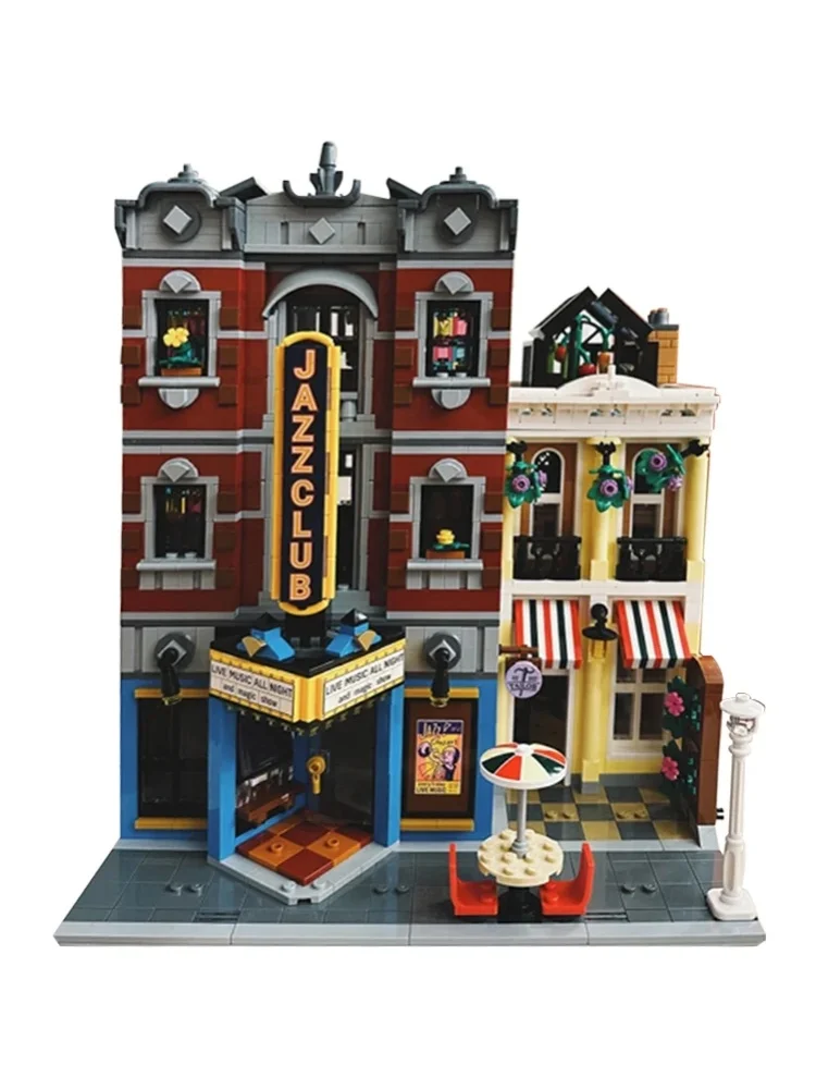2899 Teile Jazz Club Baustein-Set DIY Modell Konstruktion Pizzeria Ziegelstein-Spielzeug Kompatibel mit Set 10312 Geburtstagsgeschenke für Erwachsene