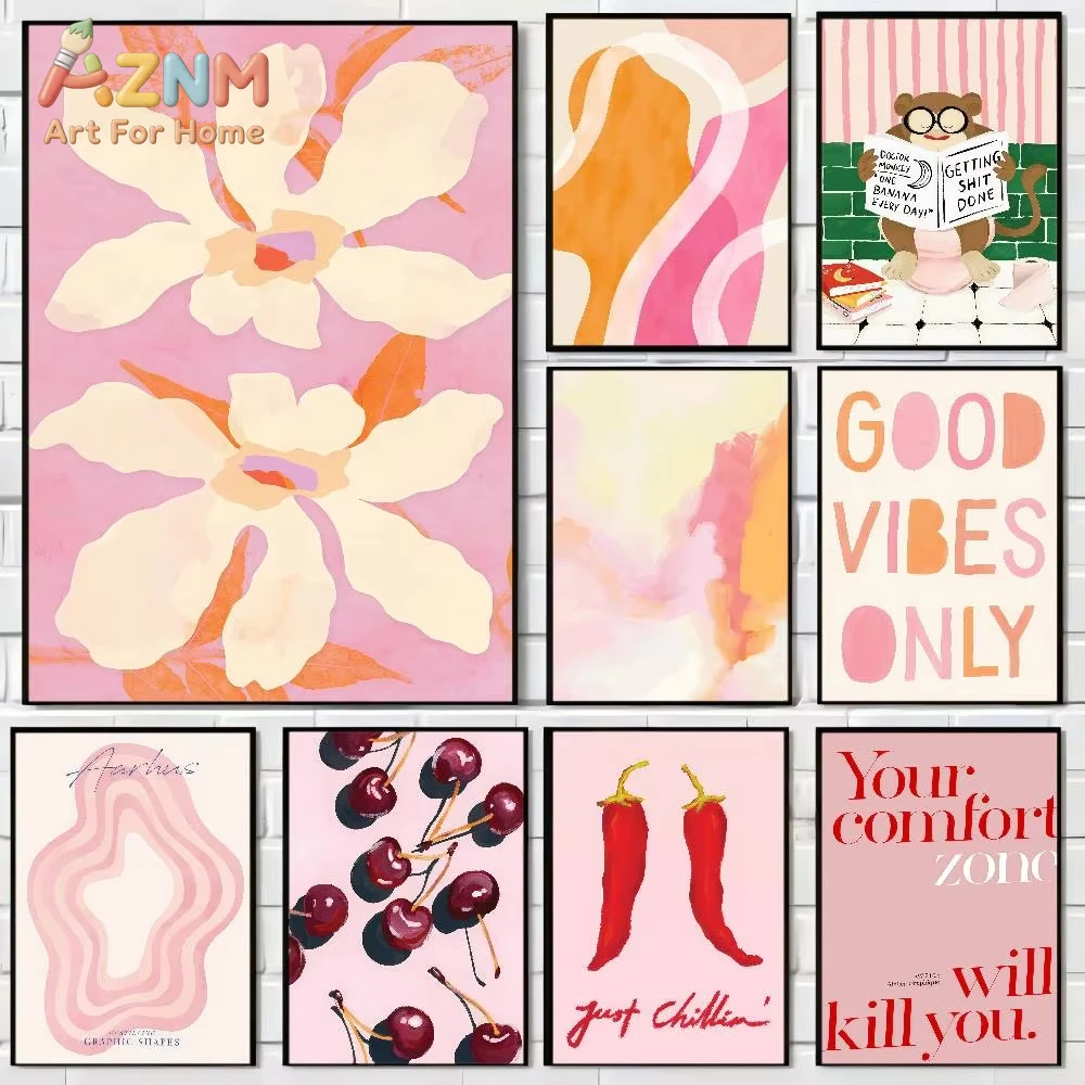 

1pc Pink Elegant Flower Quote Classic Vintage Posters Vintage Room Home Bar Cafe Decor Nordic Home Decor