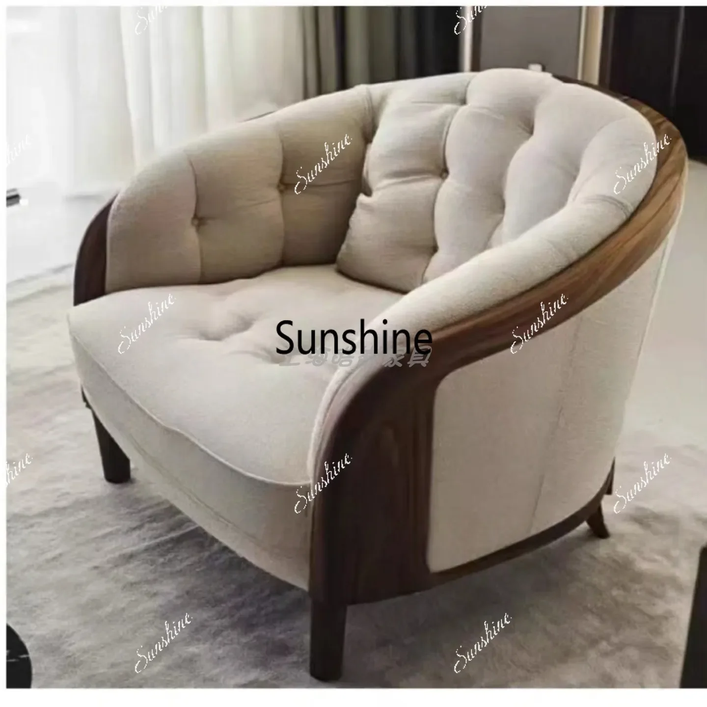YDesign, solid wood, sofa chair Nordic light luxury home high-end solid wood, backrest leisure