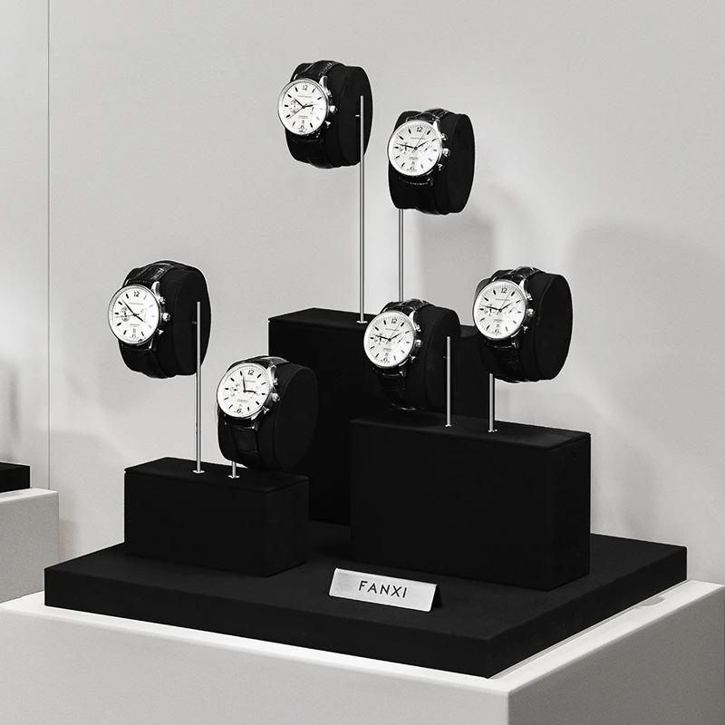 

High end watch display stand, microfiber watch display stand, counter display, watch display props
