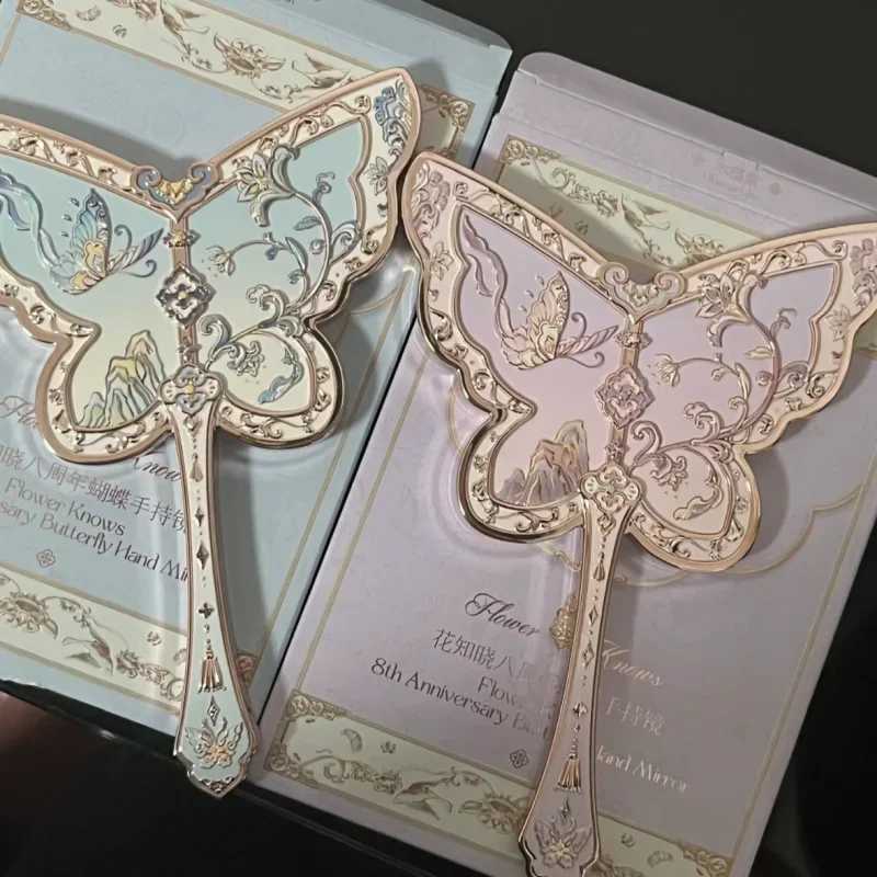 Flower Knows 8th Anniversary Butterfly Makeup Handspiegel Flower Window Prachtig reliëf antieke stijl draagbare make-upspiegel