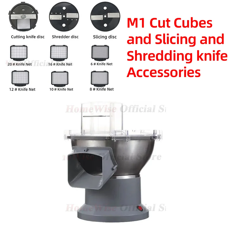 Homewise Cut Cubes and Slicing and Shredding Knife Accessories for M1 Commercial Multifunctional Vegetable Machine