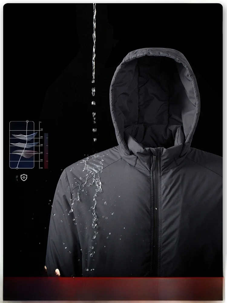 في الهواء الطلق التكنولوجيا القطن Jaet الرجال غطاء محرك السيارة القابل للإزالة يندبروف الشباب العصرية طويلة Sve الوقوف صالح لون نقي معطف الخريف الشتاء