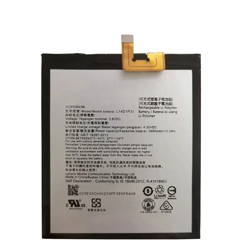 Original Battery For Lenovo, High Quality, Battery  PB1-770N, PB1-770M, TB-7703X, PHAB Plus, L14D1P31, 3500mAh, New