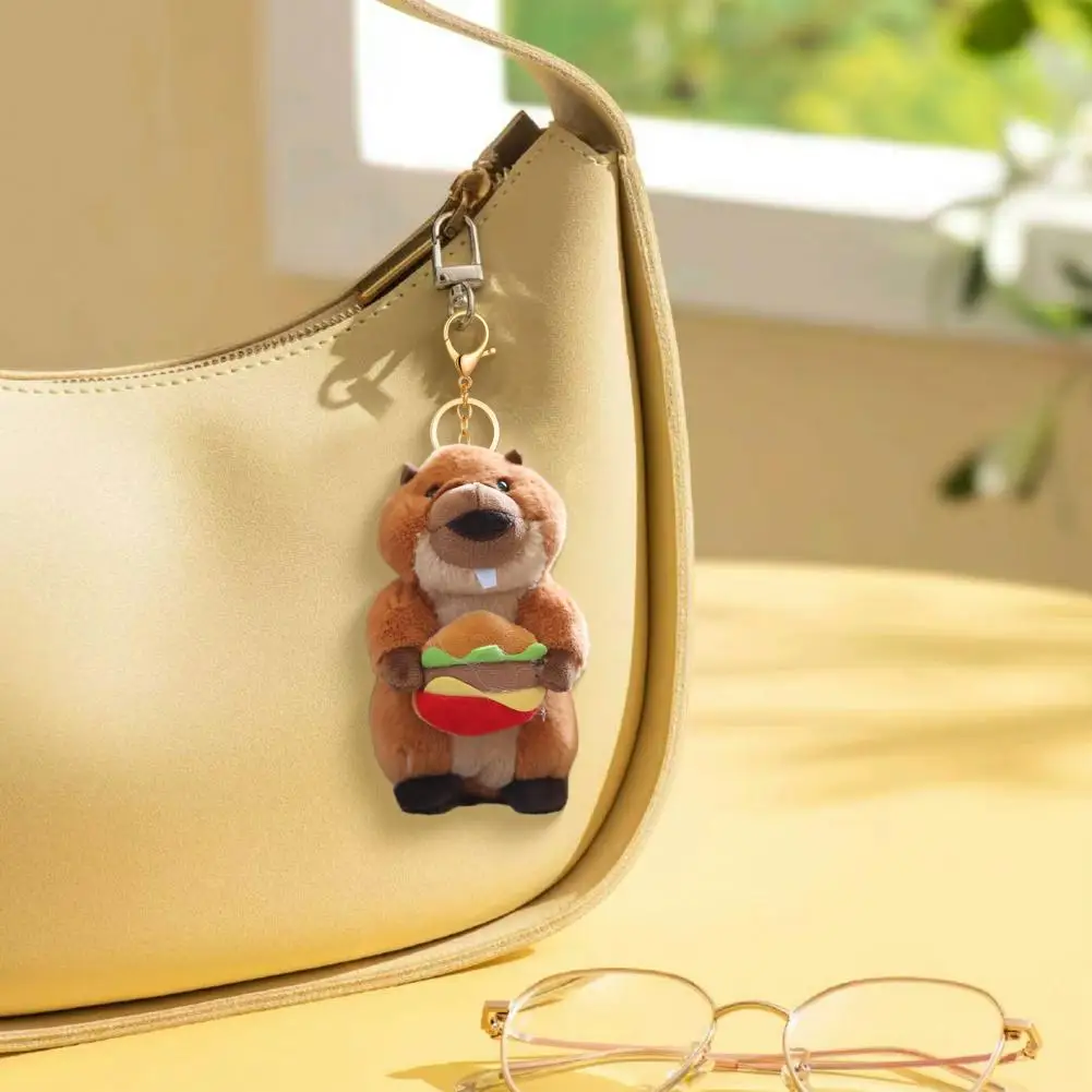 Llavero de mano de obra fina, llavero de muñeco de peluche de la serie de comida bonita para mochilas, coches, colgante de muñeca de estilo de dibujos animados con algodón Pp