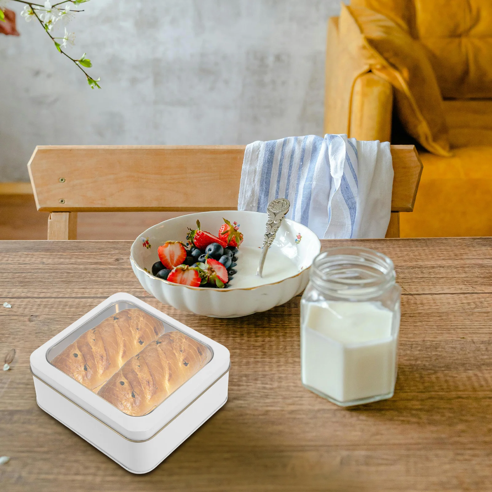 

Metal Tinplate Box Clear Window Lid Hinged Storage Organizer for Cookies Candy Snacks Sweets Packaging Tin Container with Lids