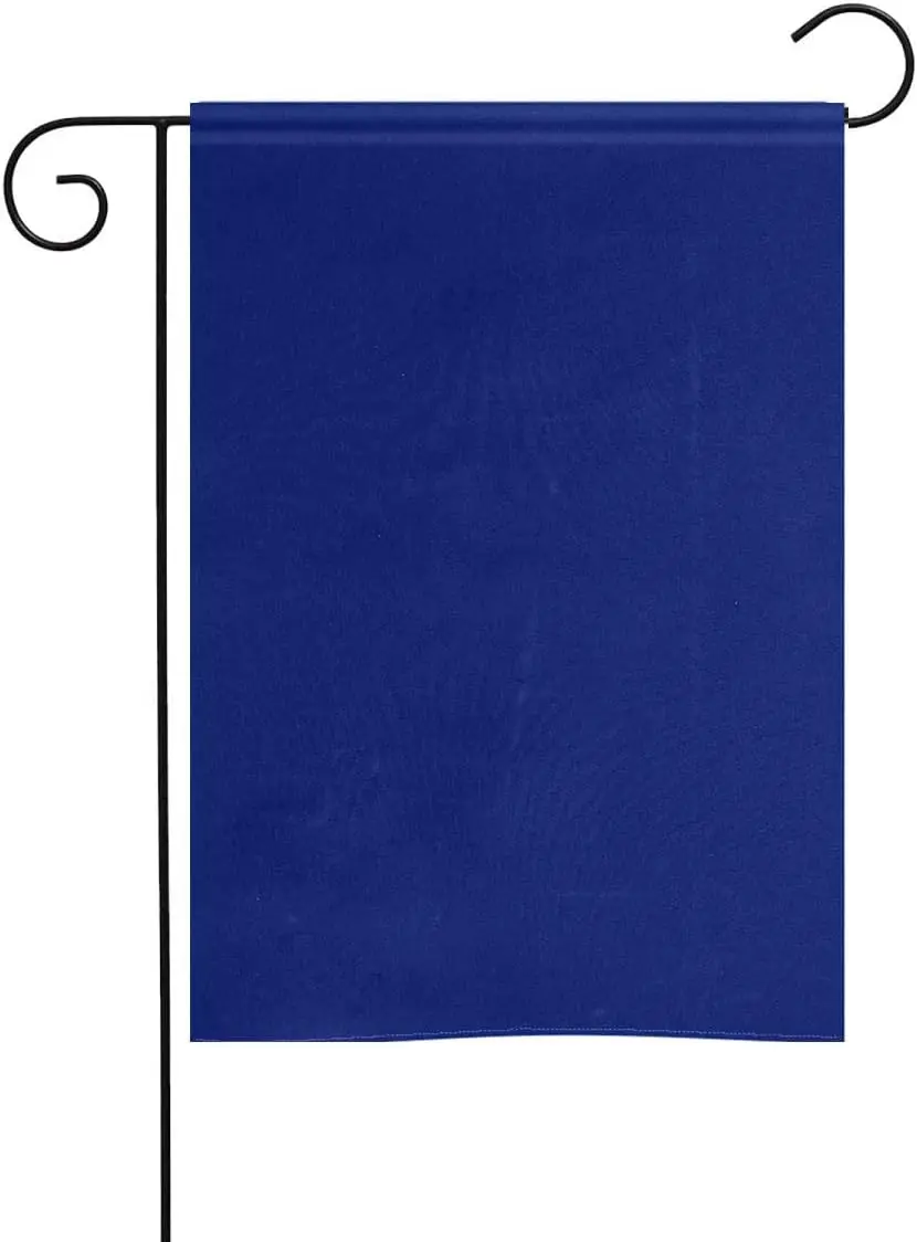 Garden Flag Solid Color Plain Navy Blue Pure Polyester Double Sided Banner Outdoor Outside Yard Flag Decoration 12