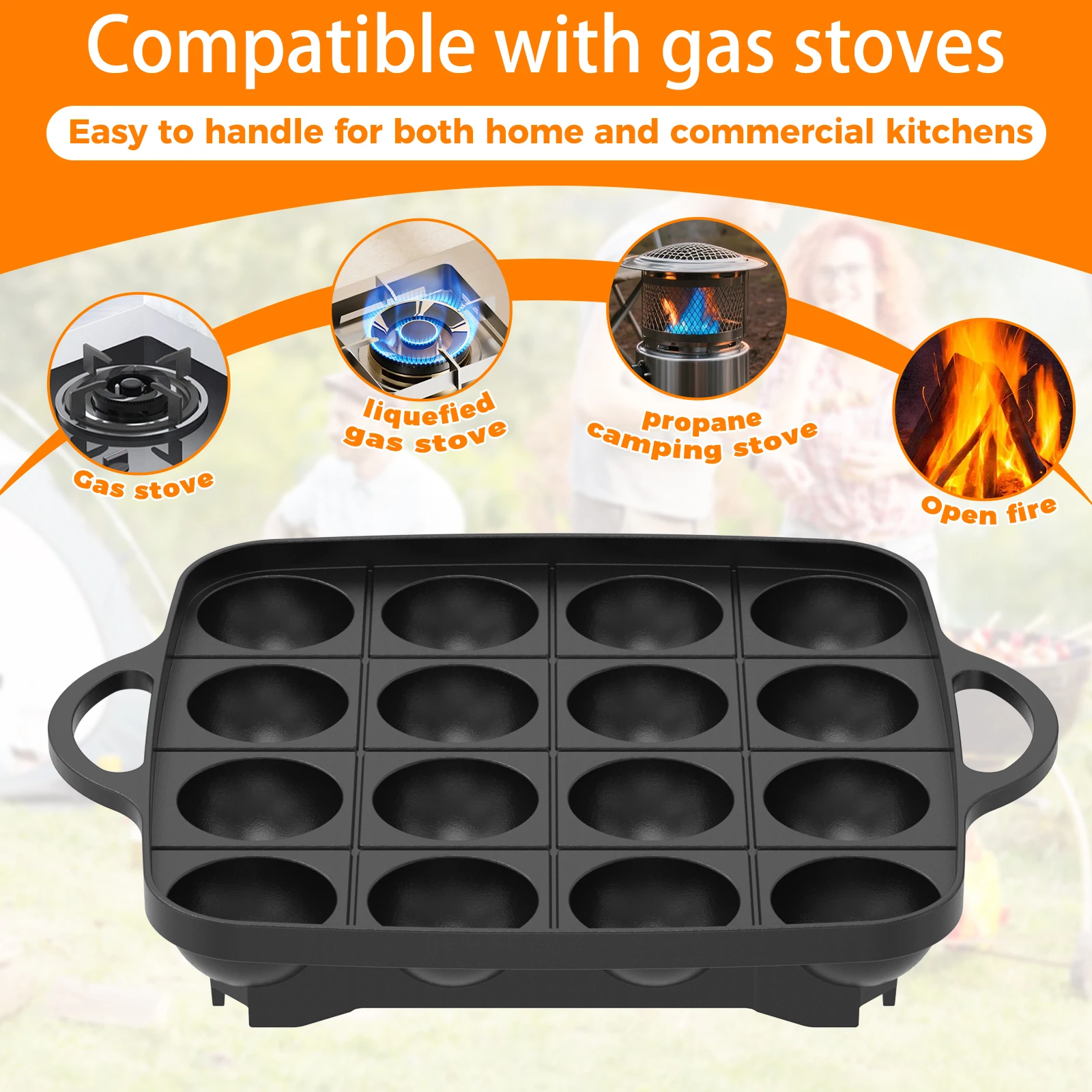 Teglia Takoyaki a 16 fori Tegl - Takoyaki Pan Cast recensione e prezzo
