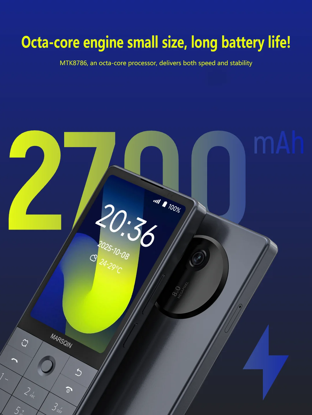 Qin F25 MTK8786 Not Unlock Google Play Android 14 Dual SIM Cards 6GB+128GB 2700mAh WIFI Bluetooth Touch 3.54Inch Screen