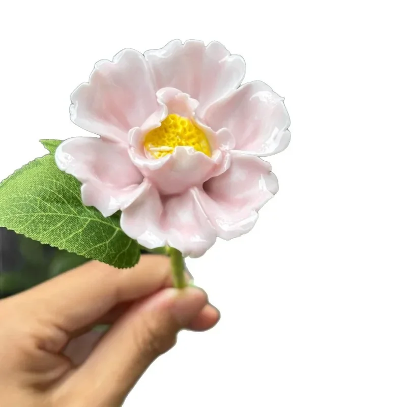 

Ceramic flower large peony flower, handmade flower, immortal flower ornament