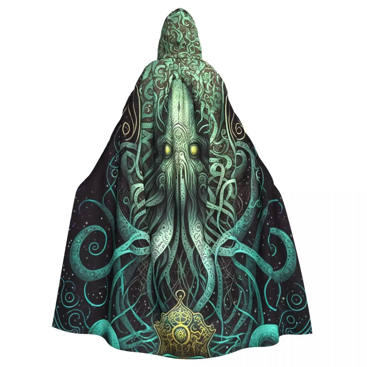 Cthulhu Cosmic Entity Face Squid Unisex Adult Cloak with Hood Long Witch Costume Cosplay