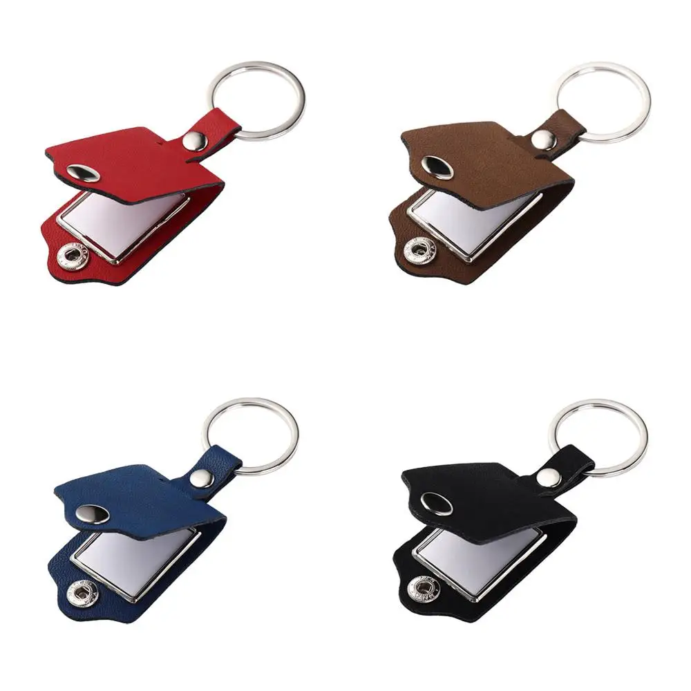 Picture Custom Keychain DIY Photo Keyring Photo Frame Metal Key Chains PU Leather Fashion Car Key Ring Women