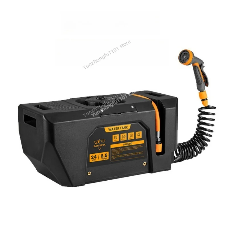 Lithium Battery 24L Car Water Tank, Outdoor Car Wash Shower, Pickup Truck Pressurized Water Tank Self-driving Travel Equipment