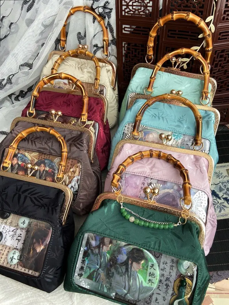 New Ita Bag Sweet Vintage Display Handbags for Women Elegant Silk Shoulder Bag Display 2024 Winter Lolita JK Uniform Bag Bolso