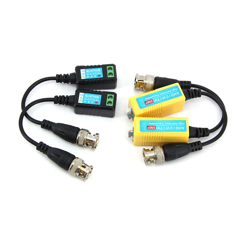 1Pair 4K 8MP CCTV Passive Balun RJ45 CCTV Video BNC Supply Power cable Connector to Twisted Support 8MP AHD/CVI/TVI Camera