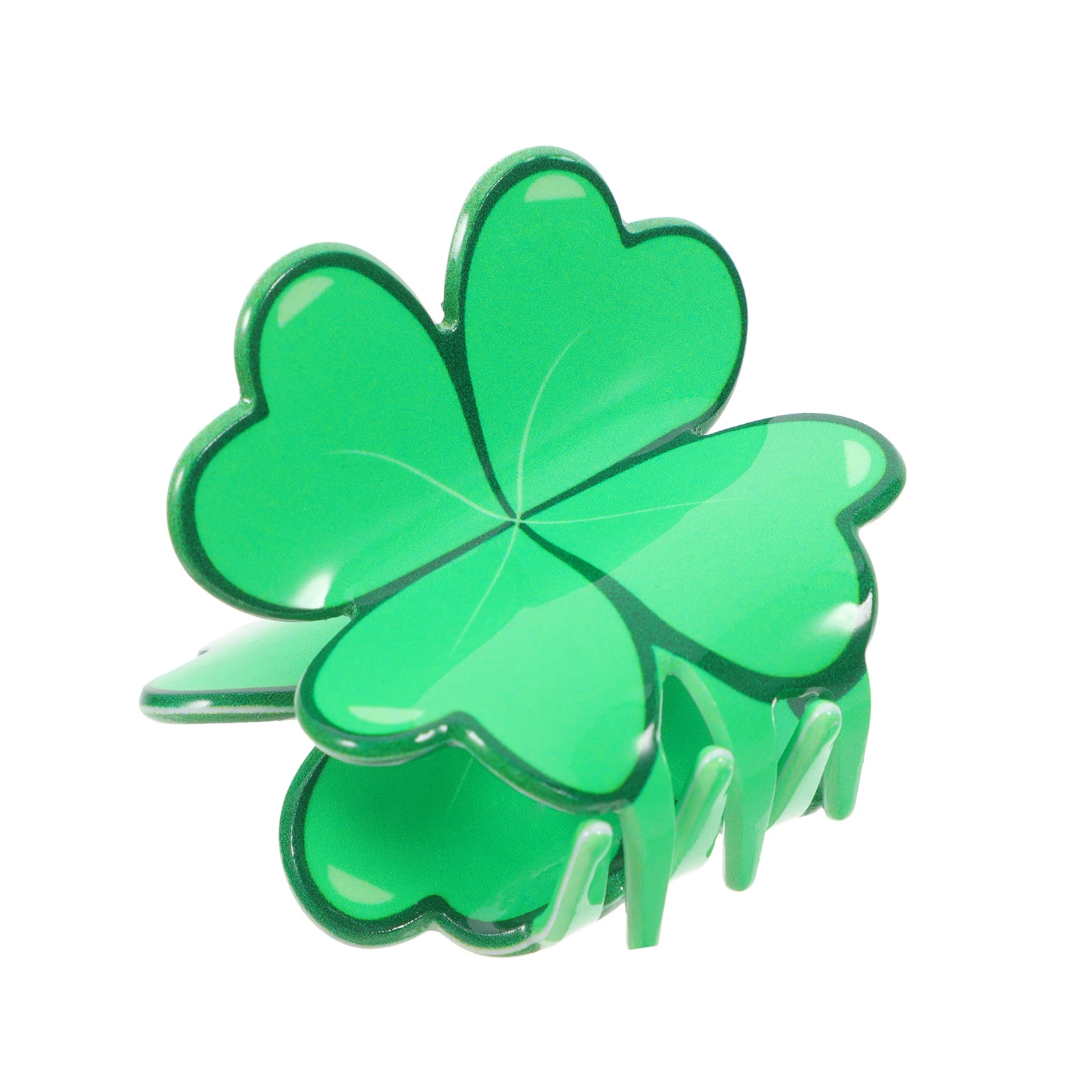 

Acrylic Hair Clip Cute Shamrock Shape Patricks Accessories Green Durable Versatile Holiday Hairstyle Tool Women