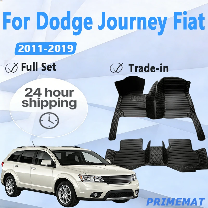 Tapetes de carro de luxo para Dodge Journey Fiat Freemont 2011 ~ 2019 7 assentos à prova d'água Tapetes Para Automovil Tapete de carro Acce