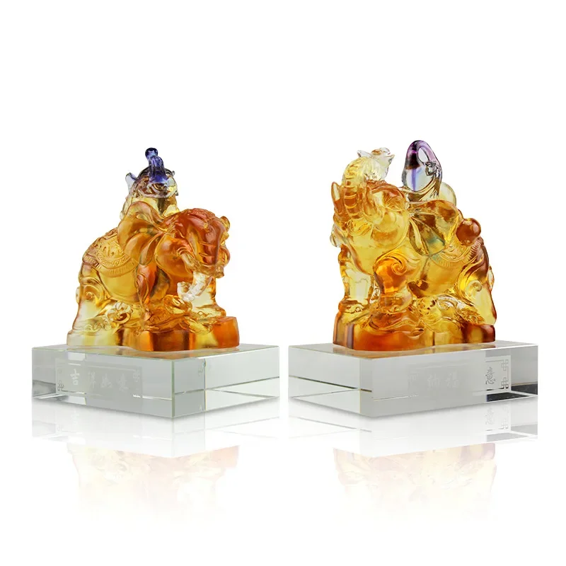 

Fengming glazed elephant animal ornament lucky mascot living room decoration housewarming new home gift ancient glazed elephant