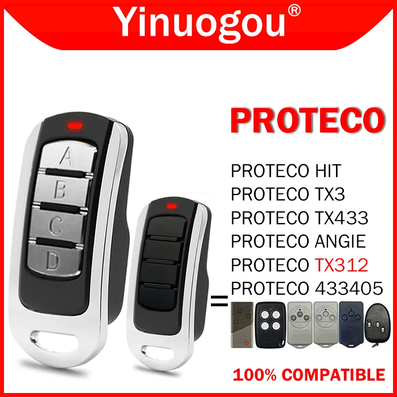 PROTECO HIT TX3 TX433 ANGIE 433405 Garage Door Remote Control Duplicator 433MHz Fixed Code PROTECO TX312 433MHz Rolling Code