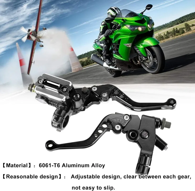 

Universal Motorcycle 7/8" 22mm Handlebar Brake Master Cylinder Clutch Lever CNC Left & Right Set Compatible with Harley Honda